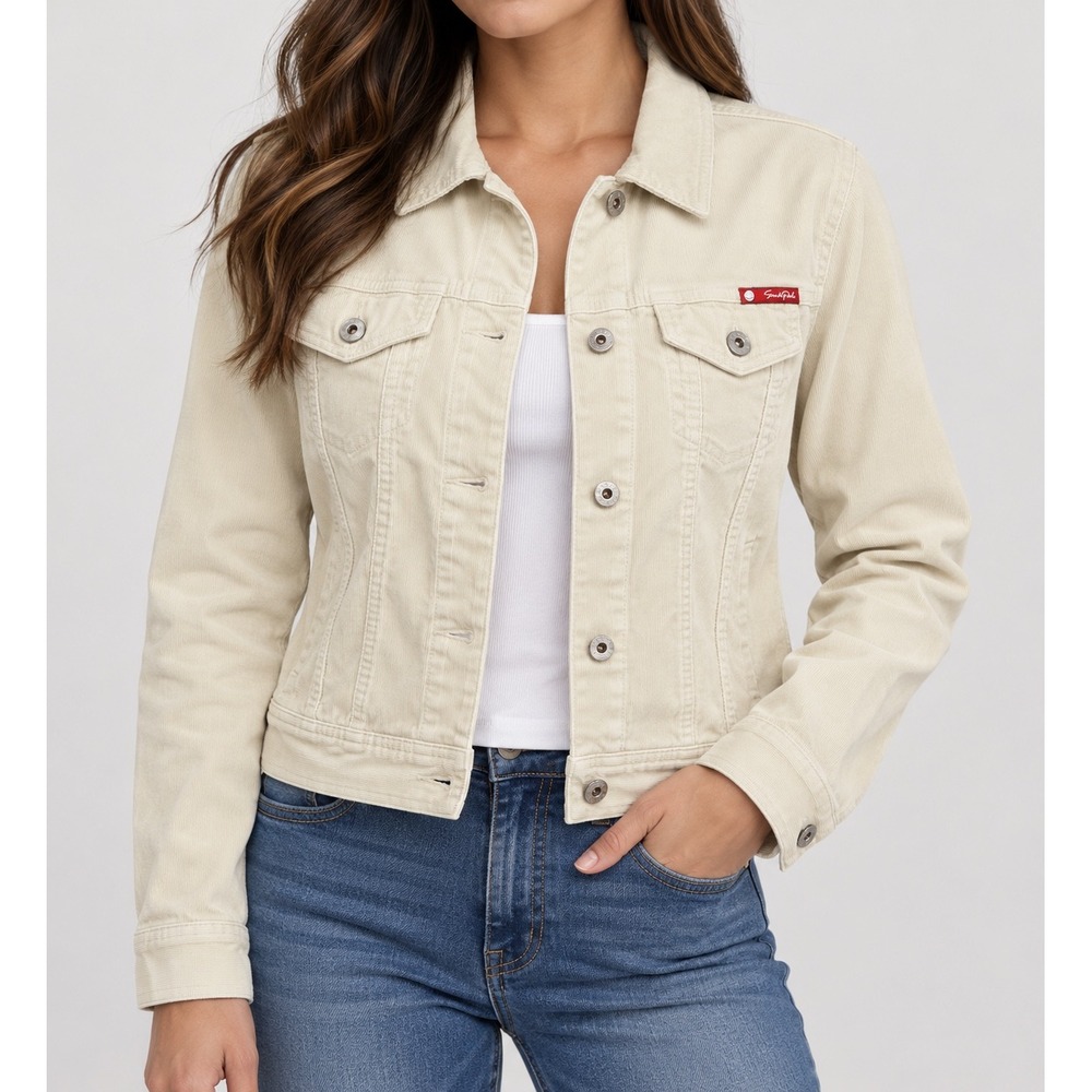 Southpole Junior Collection Cream Corduroy Trucker Jacket XL Youth Beige